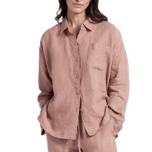 Parachute Home 100% Linen Clay Relaxed Button Up Shirt Sz SP Sustainable Natural